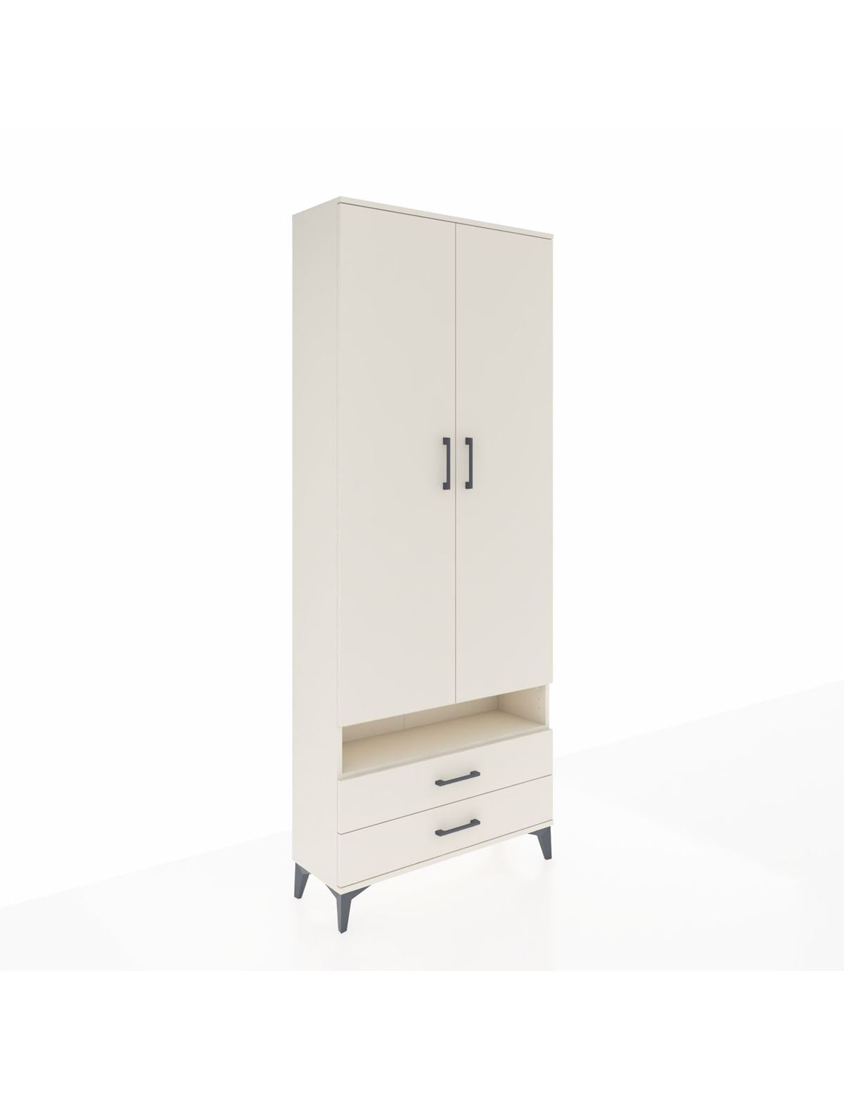 Arges Dolap 3 Raflı 2 Çekmeceli Tek Askılı 88x30x221 Aytaşı-Aytaşı