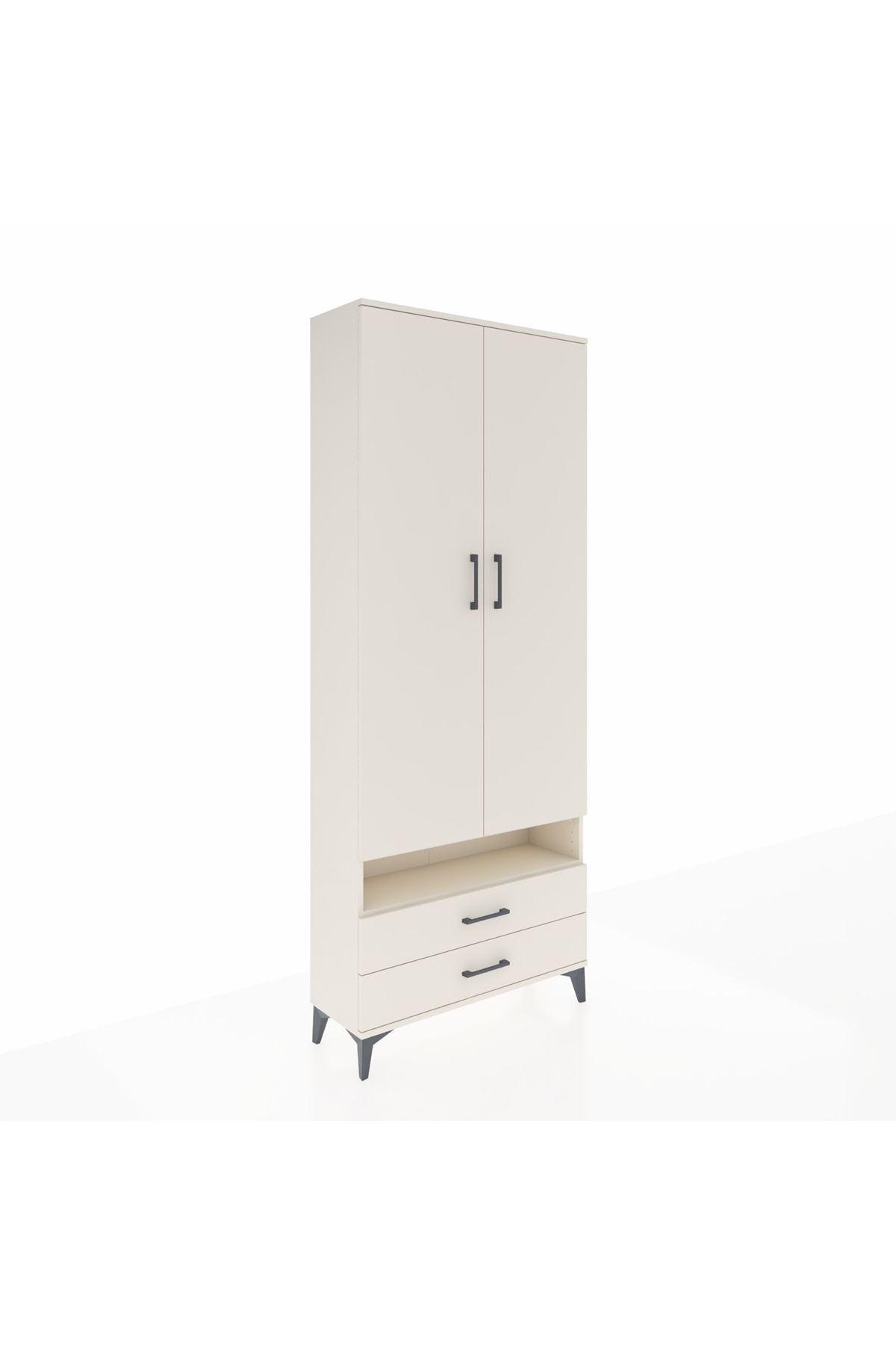 Arges Dolap 3 Raflı 2 Çekmeceli Tek Askılı 88x30x221 Aytaşı-Aytaşı