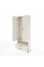 Arges Dolap 3 Raflı 2 Çekmeceli Tek Askılı 88x30x221 Aytaşı-Aytaşı