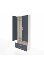 Arges Dolap 3 Raflı 2 Çekmeceli Tek Askılı 88x30x221 Aytaşı-Antrasit