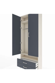 Arges Dolap 3 Raflı 2 Çekmeceli Tek Askılı 88x30x221 Aytaşı-Antrasit