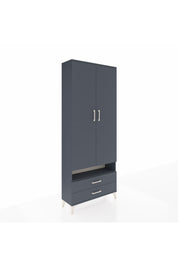 Arges Dolap 3 Raflı 2 Çekmeceli Tek Askılı 88x30x221 Antrasit-Antrasit