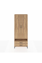 Arges Dolap 3 Raflı 2 Çekmeceli Tek Askılı 88x30x221 Çam-Çam