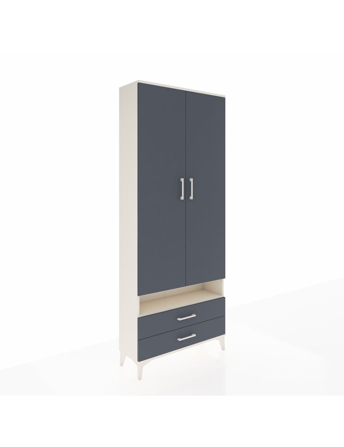 Arges Dolap 5 Raflı 2 Çekmeceli 2 Kapaklı 88x30x221 Aytaşı-Antrasit