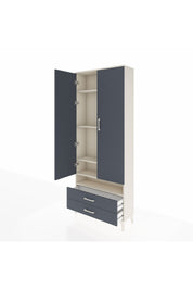 Arges Dolap 5 Raflı 2 Çekmeceli 2 Kapaklı 88x30x221 Aytaşı-Antrasit