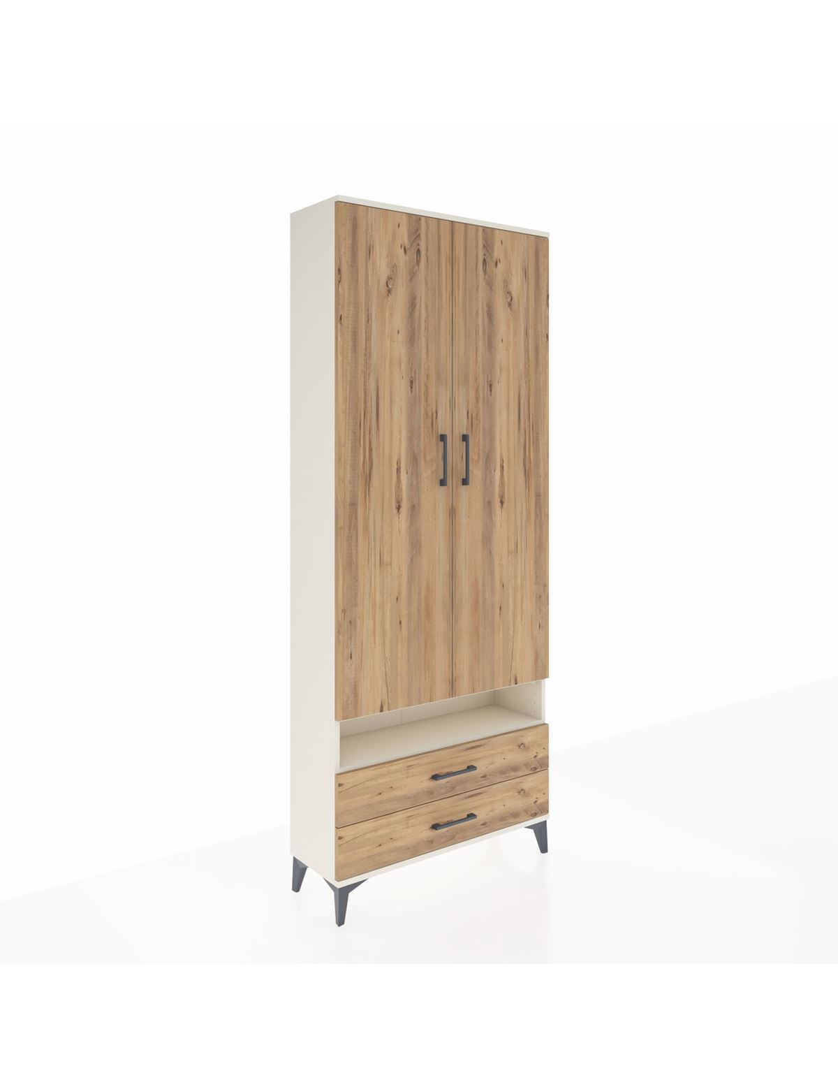 Arges Dolap 5 Raflı 2 Çekmeceli 2 Kapaklı 88x30x221 Aytaşı-Çam