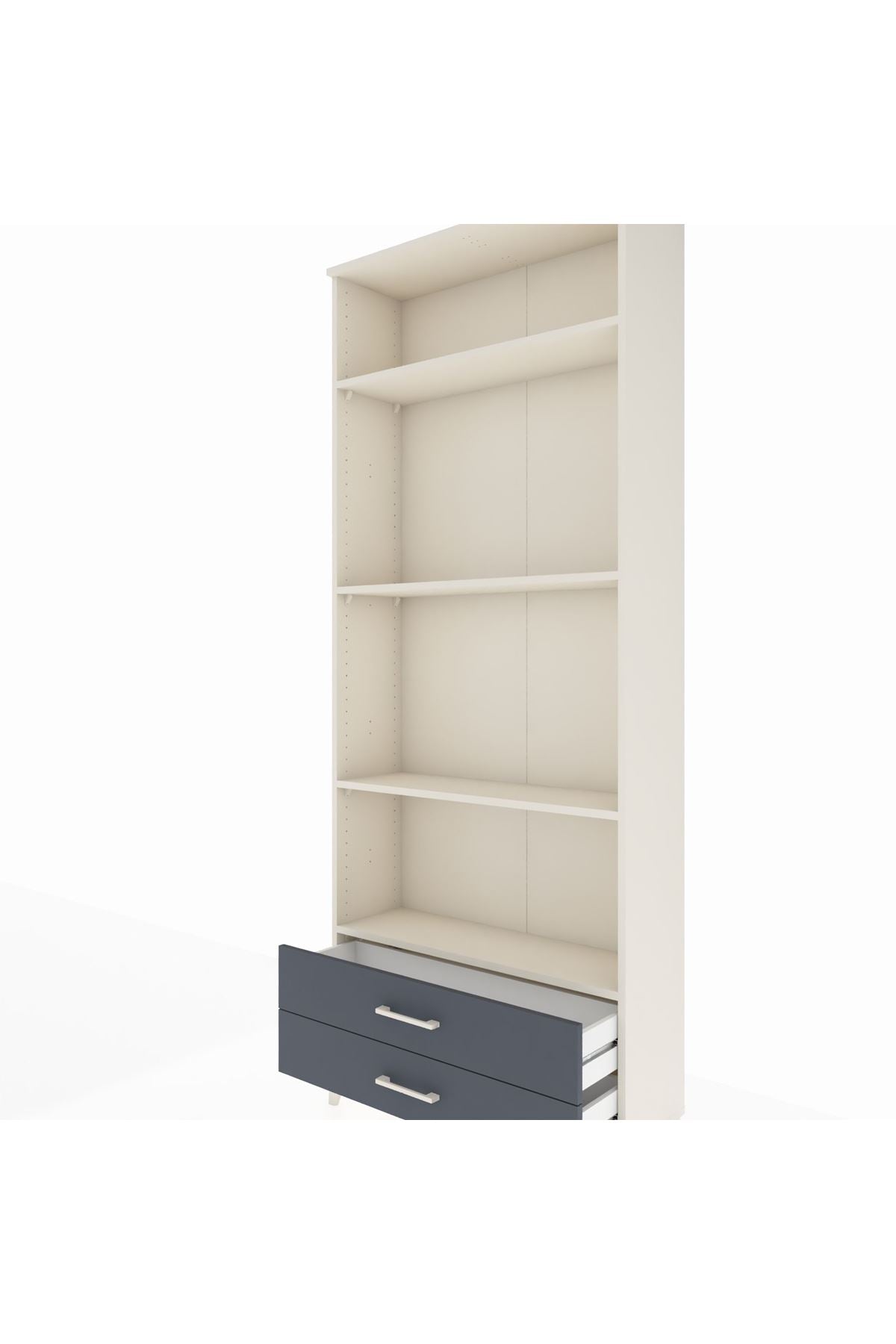 Arges Dolap 4 Raflı 2 Çekmeceli 88x30x221 Aytaşı-Antrasit