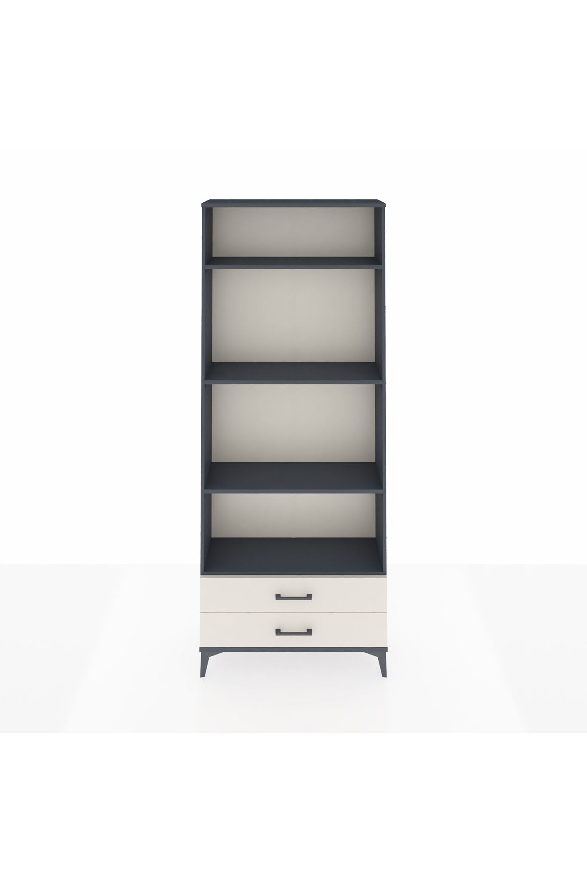 Arges Dolap 4 Raflı 2 Çekmeceli 88x30x221 Antrasit-Aytaşı