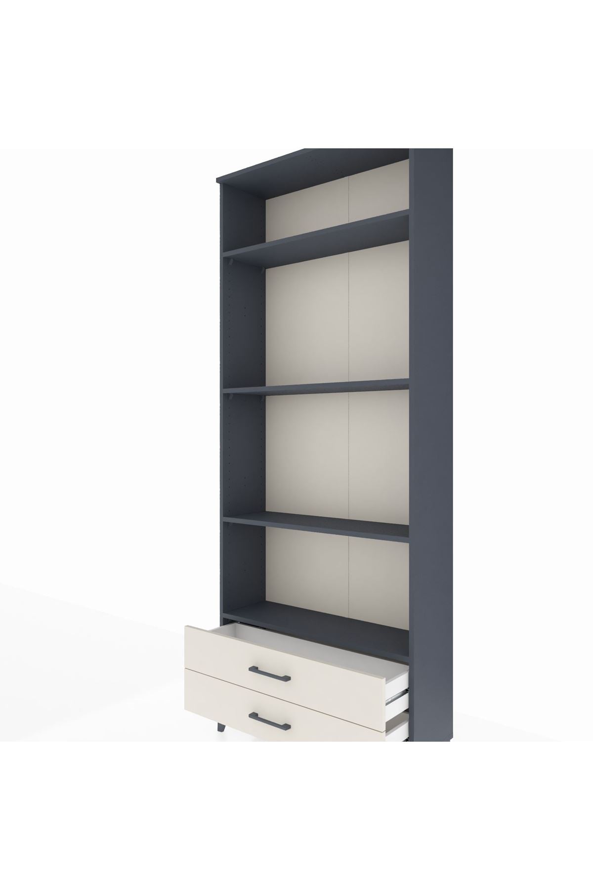 Arges Dolap 4 Raflı 2 Çekmeceli 88x30x221 Antrasit-Aytaşı