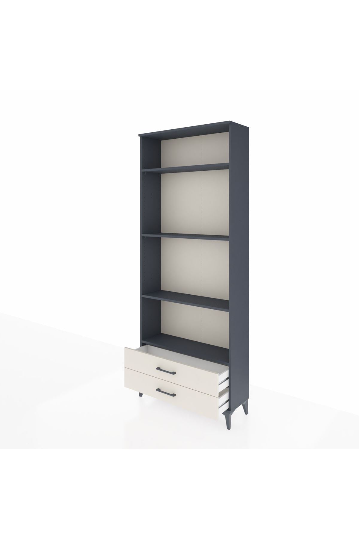 Arges Dolap 4 Raflı 2 Çekmeceli 88x30x221 Antrasit-Aytaşı