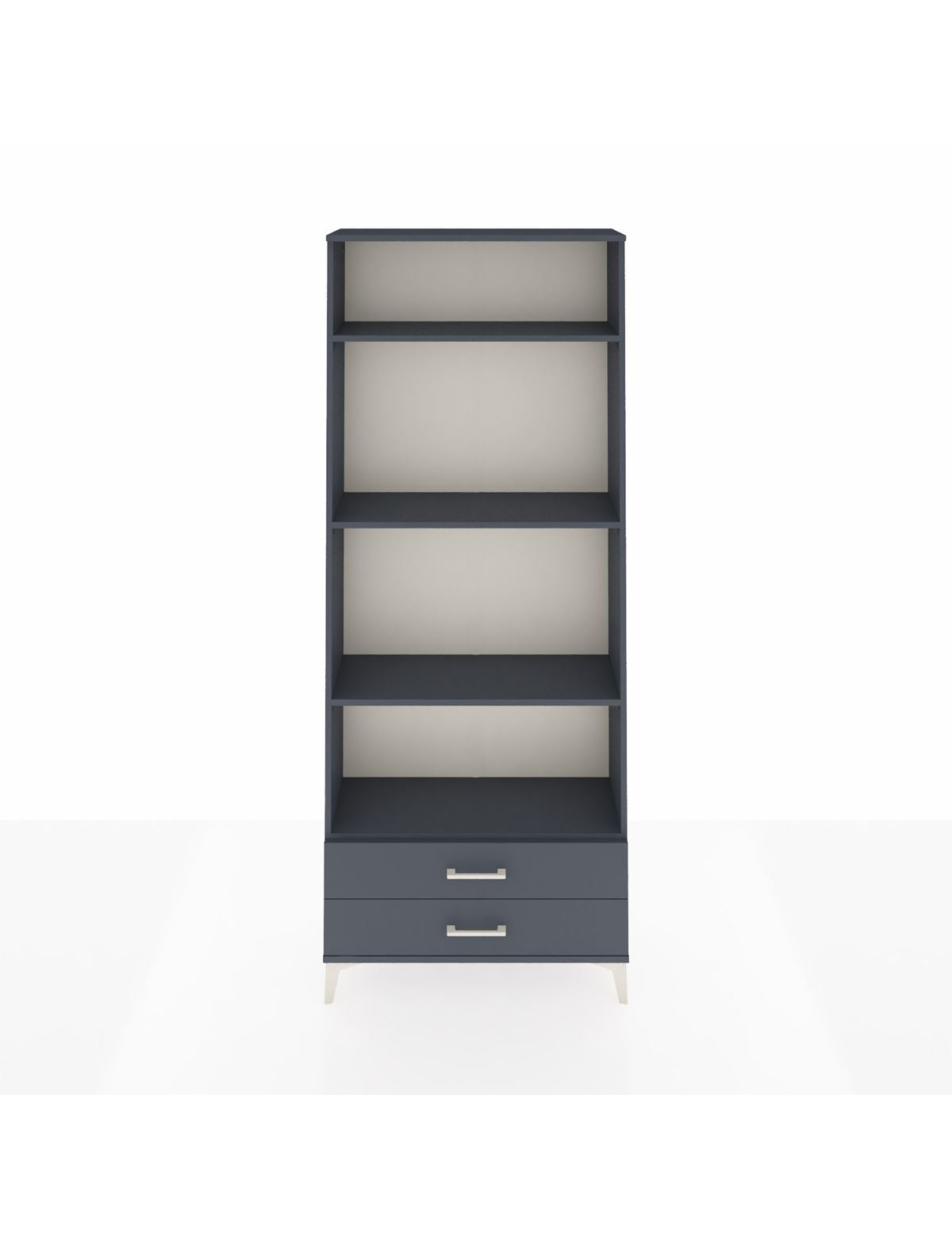 Arges Dolap 4 Raflı 2 Çekmeceli 88x30x221 Antrasit-Antrasit