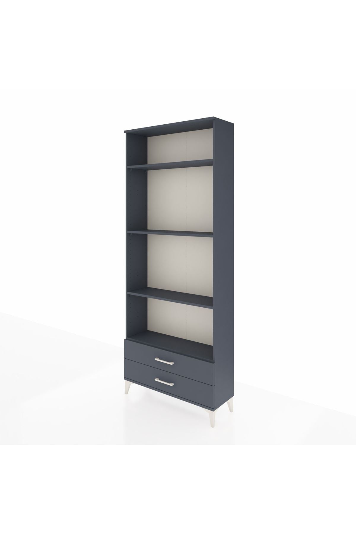 Arges Dolap 4 Raflı 2 Çekmeceli 88x30x221 Antrasit-Antrasit