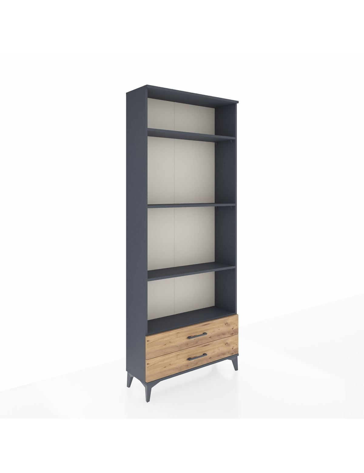 Arges Dolap 4 Raflı 2 Çekmeceli 88x30x221 Antrasit-Çam