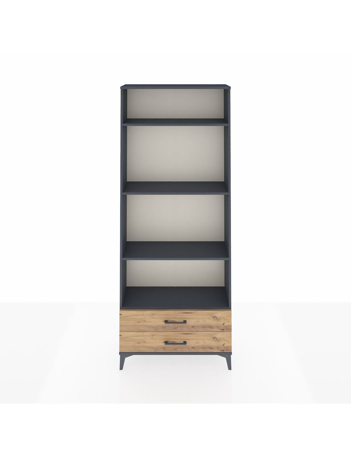 Arges Dolap 4 Raflı 2 Çekmeceli 88x30x221 Antrasit-Çam