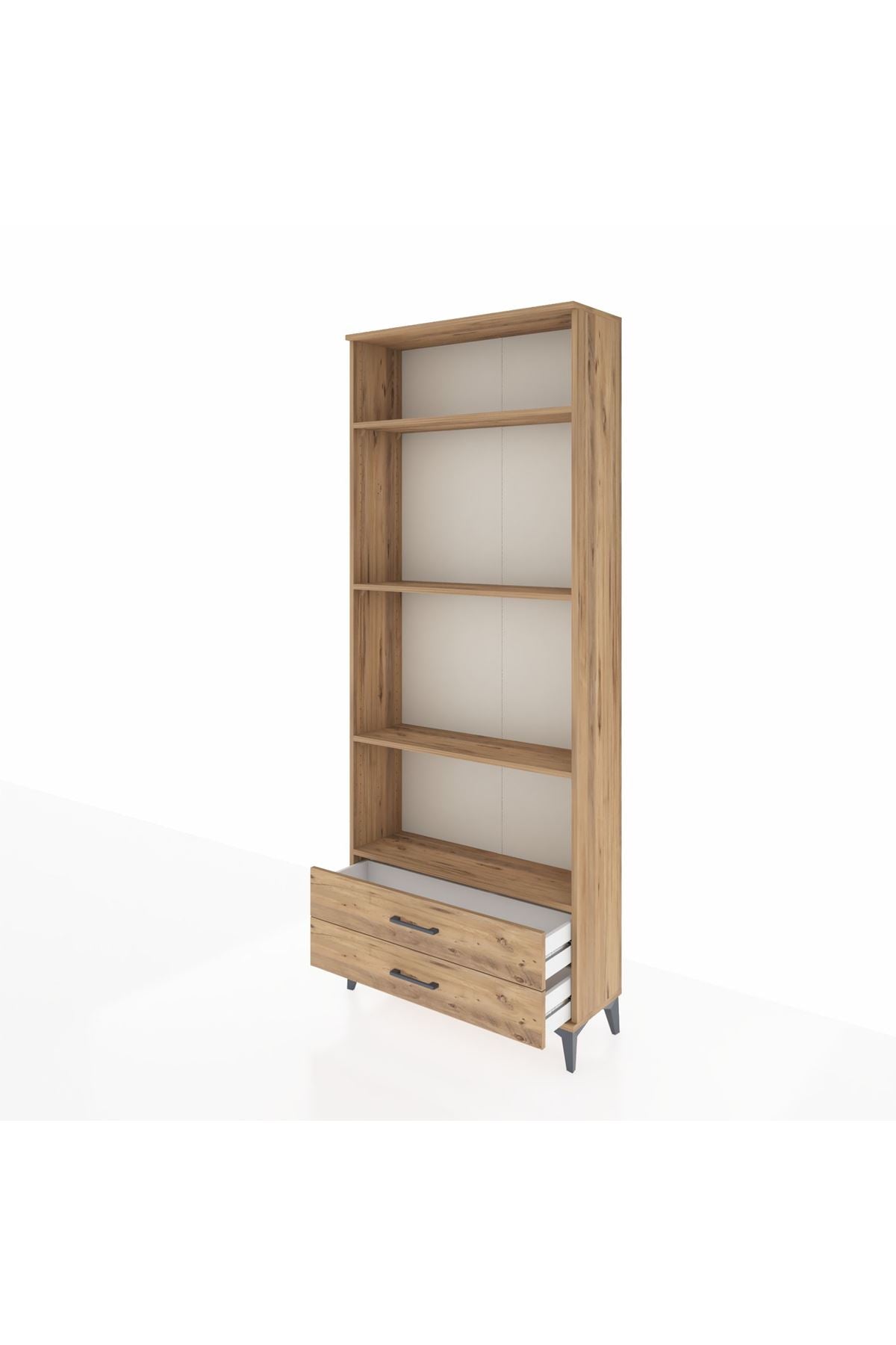 Arges Dolap 4 Raflı 2 Çekmeceli 88x30x221 Çam-Çam