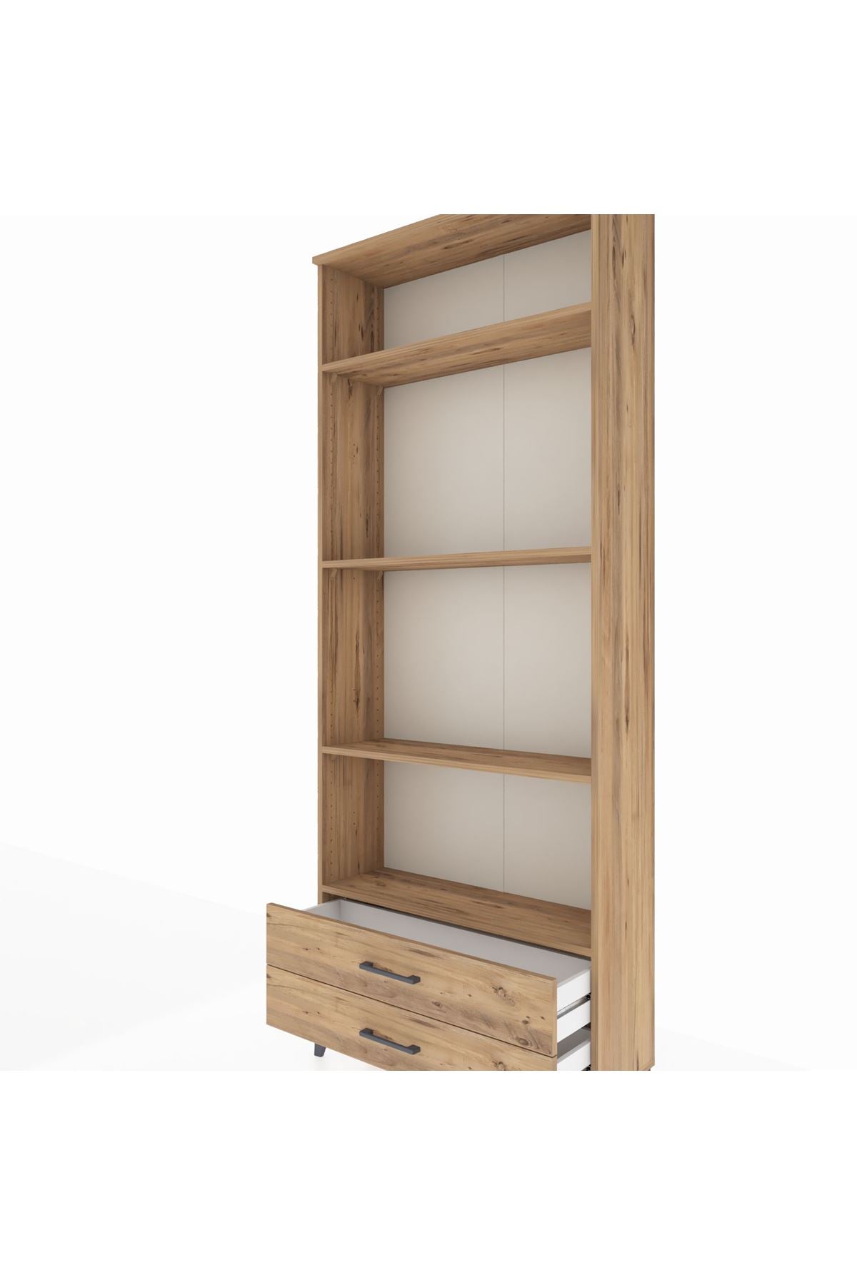 Arges Dolap 4 Raflı 2 Çekmeceli 88x30x221 Çam-Çam