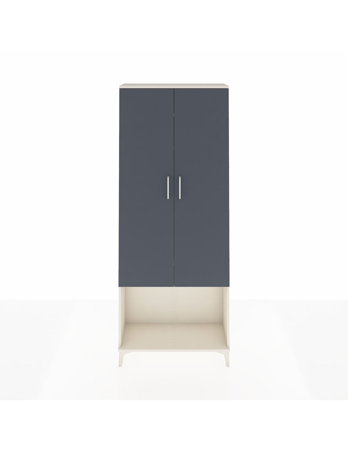 Arges Dolap 2 Raflı 2 Kapaklı Tek Askılı 88x30x221 Aytaşı-Antrasit