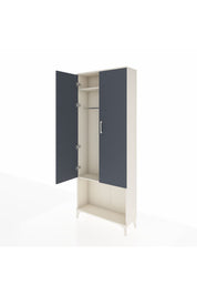 Arges Dolap 2 Raflı 2 Kapaklı Tek Askılı 88x30x221 Aytaşı-Antrasit