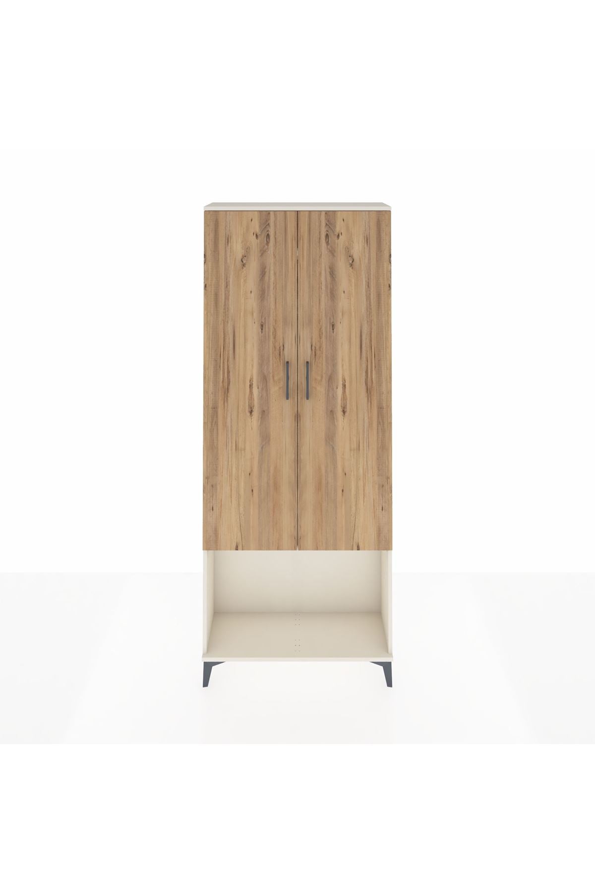 Arges Dolap 2 Raflı 2 Kapaklı Tek Askılı 88x30x221 Aytaşı-Çam