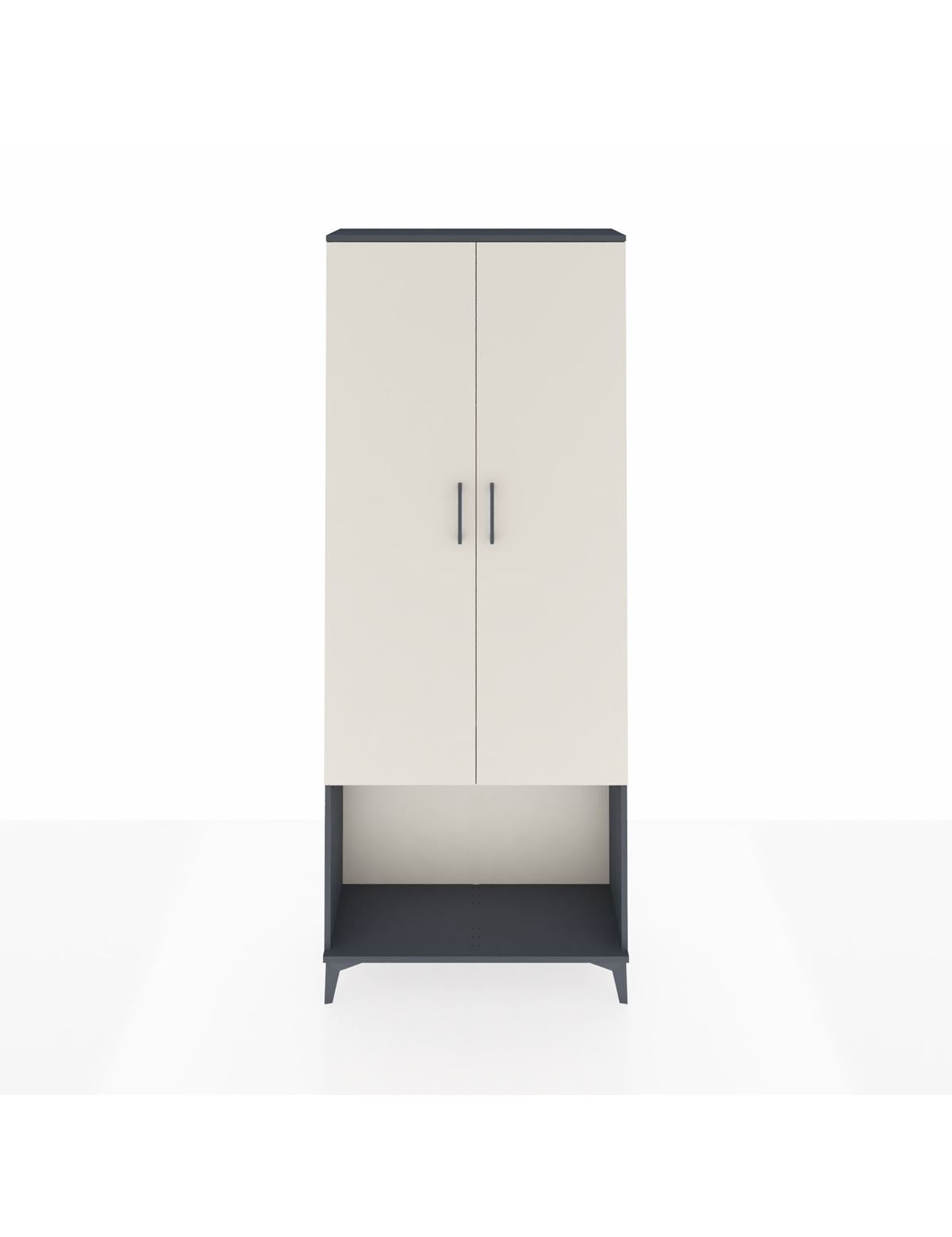 Arges Dolap 2 Raflı 2 Kapaklı Tek Askılı 88x30x221 Antrasit-Aytaşı