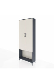 Arges Dolap 2 Raflı 2 Kapaklı Tek Askılı 88x30x221 Antrasit-Aytaşı