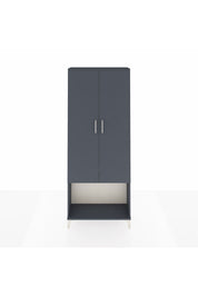 Arges Dolap 2 Raflı 2 Kapaklı Tek Askılı 88x30x221 Antrasit-Antrasit