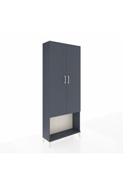 Arges Dolap 2 Raflı 2 Kapaklı Tek Askılı 88x30x221 Antrasit-Antrasit