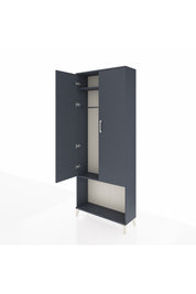 Arges Dolap 2 Raflı 2 Kapaklı Tek Askılı 88x30x221 Antrasit-Antrasit