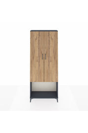 Arges Dolap 2 Raflı 2 Kapaklı Tek Askılı 88x30x221 Antrasit-Çam