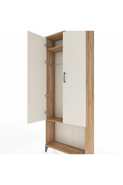 Arges Dolap 2 Raflı 2 Kapaklı Tek Askılı 88x30x221 Çam-Aytaşı