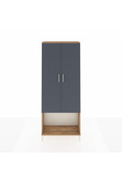 Arges Dolap 2 Raflı 2 Kapaklı Tek Askılı 88x30x221 Çam-Antrasit