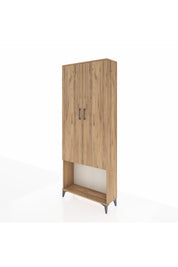Arges Dolap 2 Raflı 2 Kapaklı Tek Askılı 88x30x221 Çam-Çam