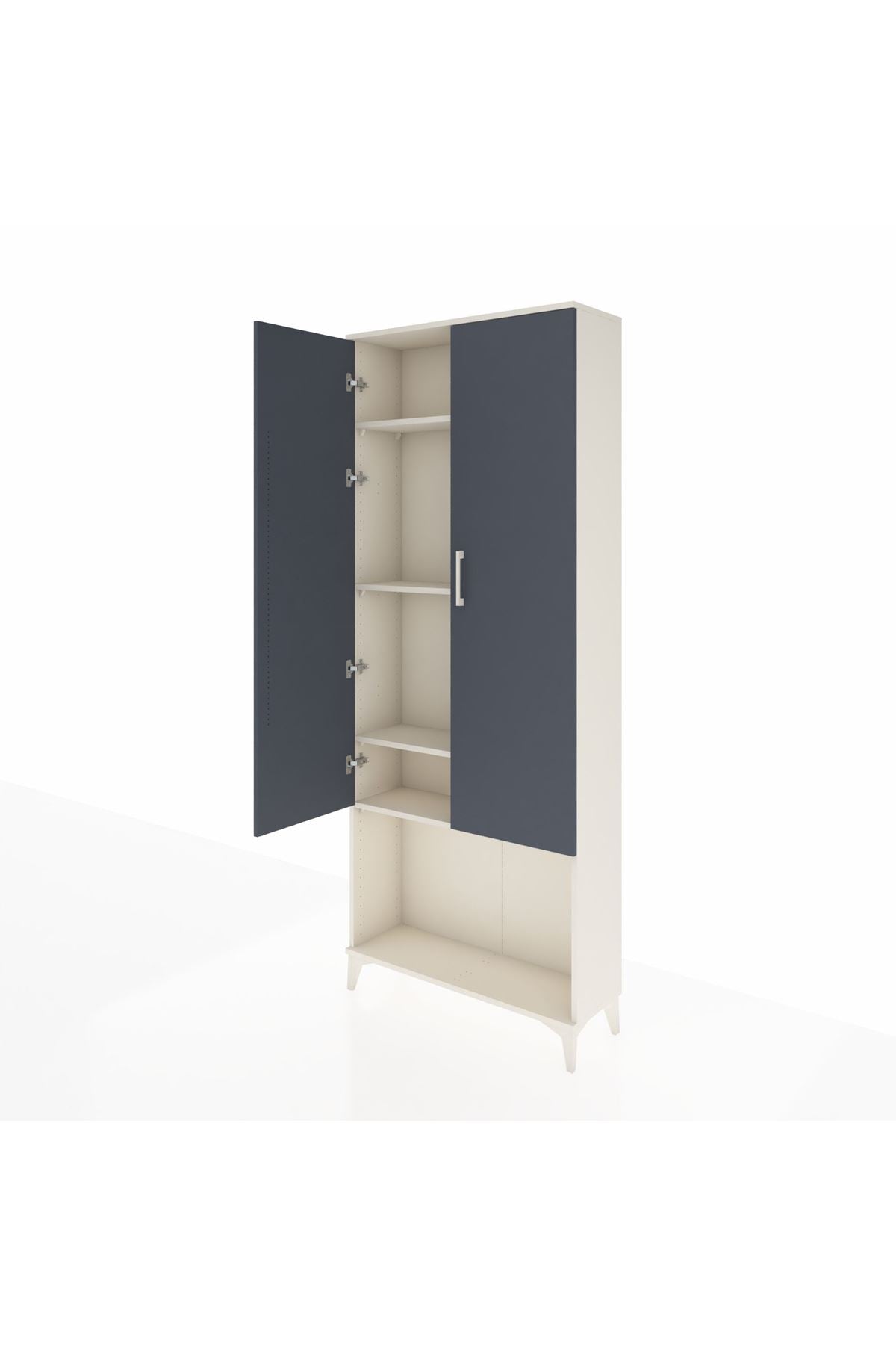 Arges Dolap 4 Raflı 2 Kapaklı 88x30x221 Aytaşı-Antrasit