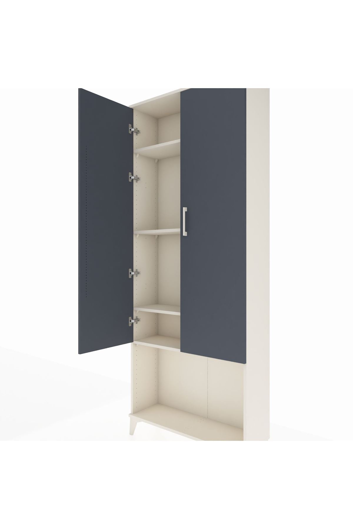 Arges Dolap 4 Raflı 2 Kapaklı 88x30x221 Aytaşı-Antrasit