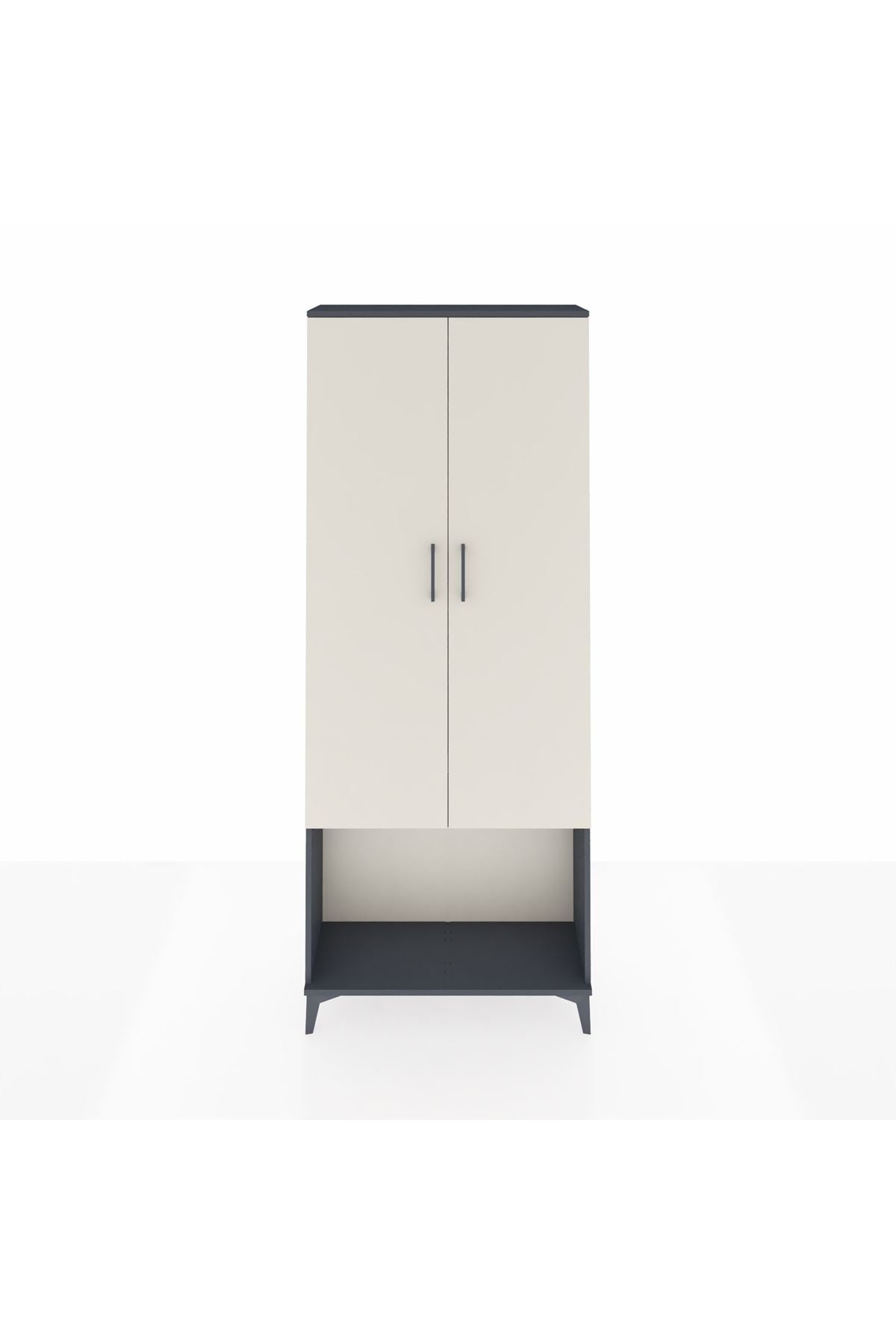 Arges Dolap 4 Raflı 2 Kapaklı 88x30x221 Antrasit-Aytaşı