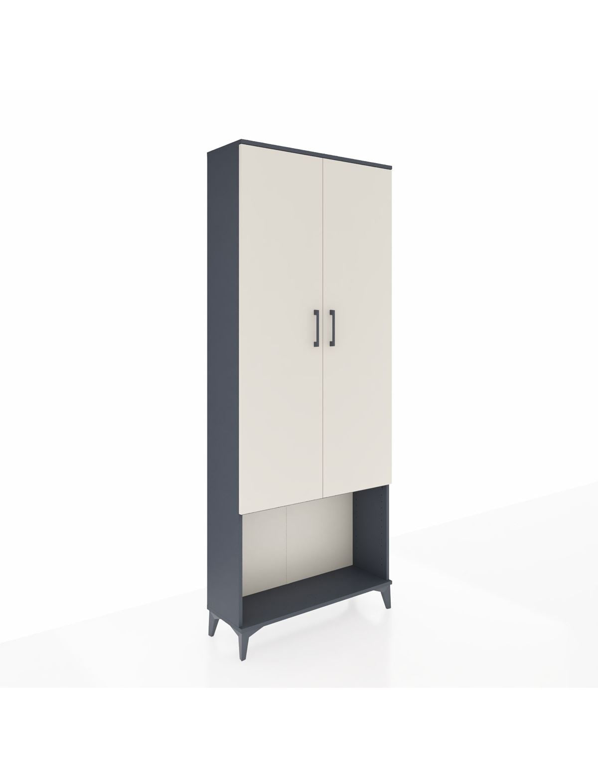 Arges Dolap 4 Raflı 2 Kapaklı 88x30x221 Antrasit-Aytaşı