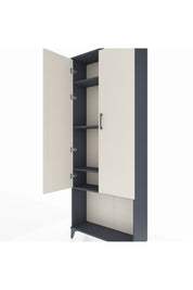Arges Dolap 4 Raflı 2 Kapaklı 88x30x221 Antrasit-Aytaşı