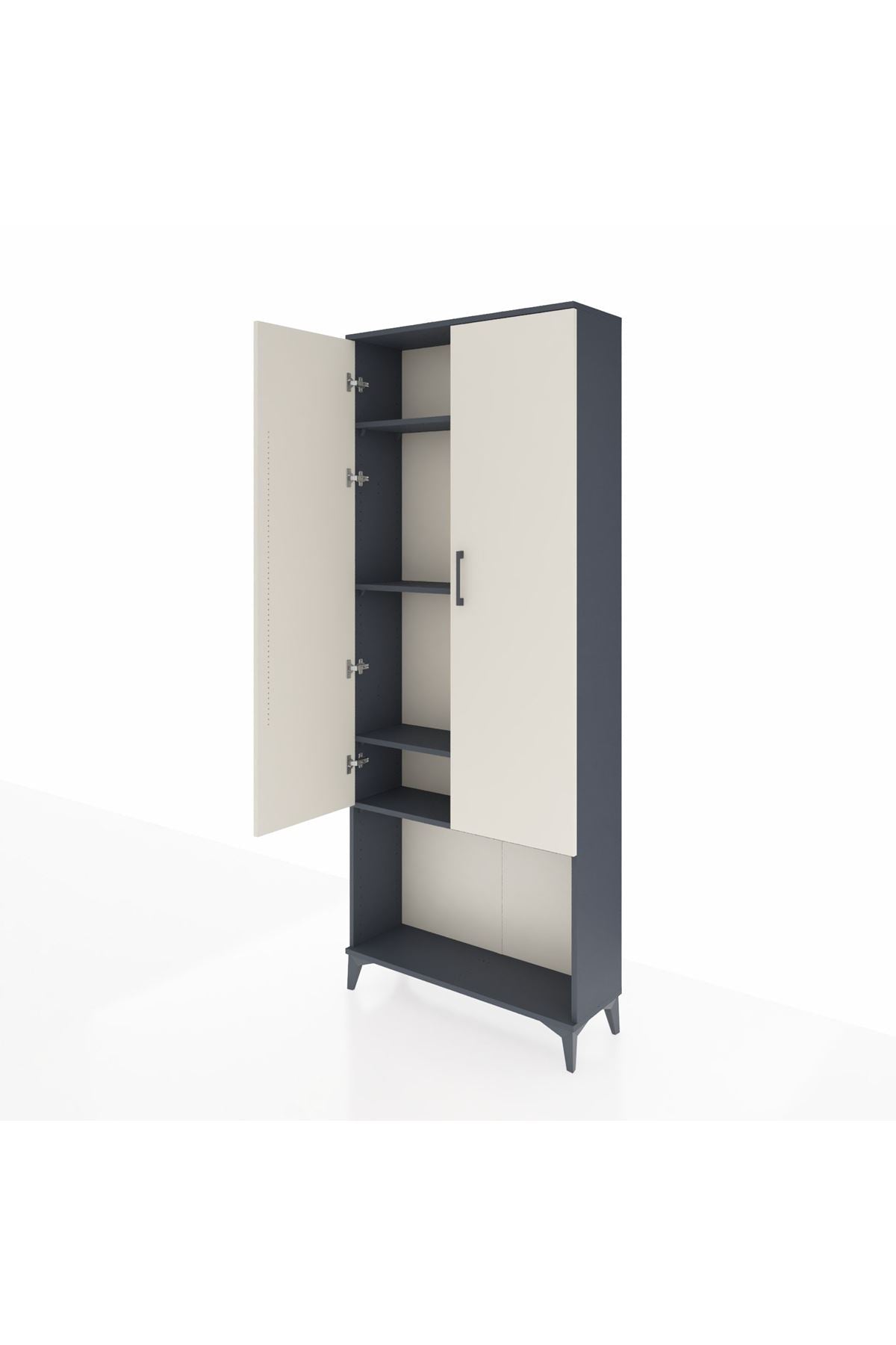 Arges Dolap 4 Raflı 2 Kapaklı 88x30x221 Antrasit-Aytaşı