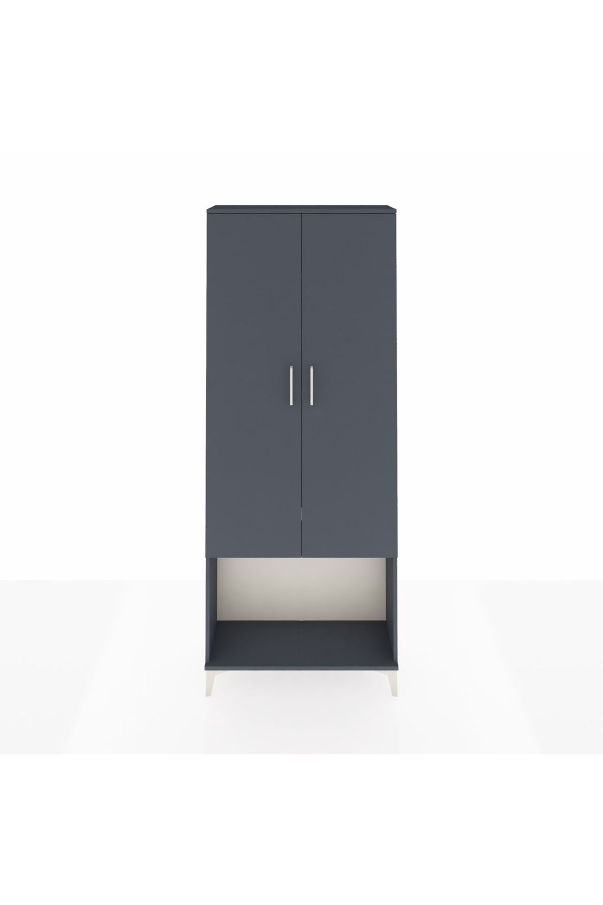 Arges Dolap 4 Raflı 2 Kapaklı 88x30x221 Antrasit-Antrasit