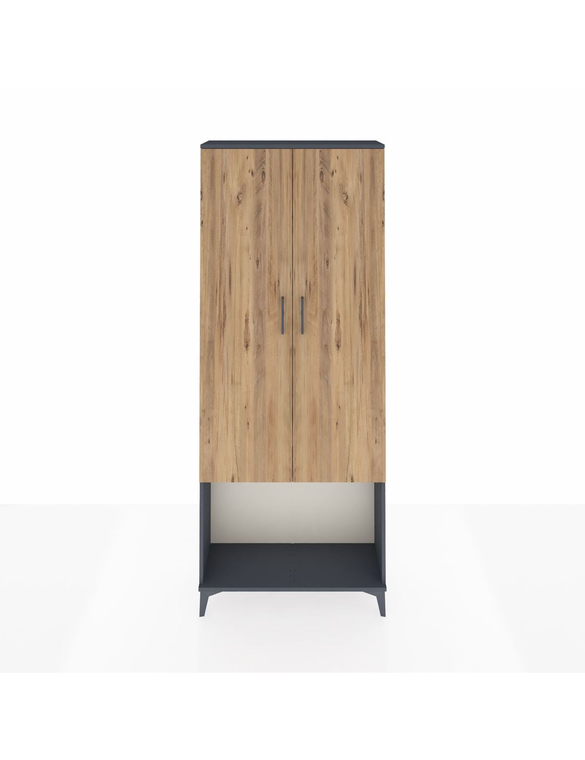 Arges Dolap 4 Raflı 2 Kapaklı 88x30x221 Antrasit-Çam