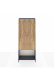 Arges Dolap 4 Raflı 2 Kapaklı 88x30x221 Antrasit-Çam