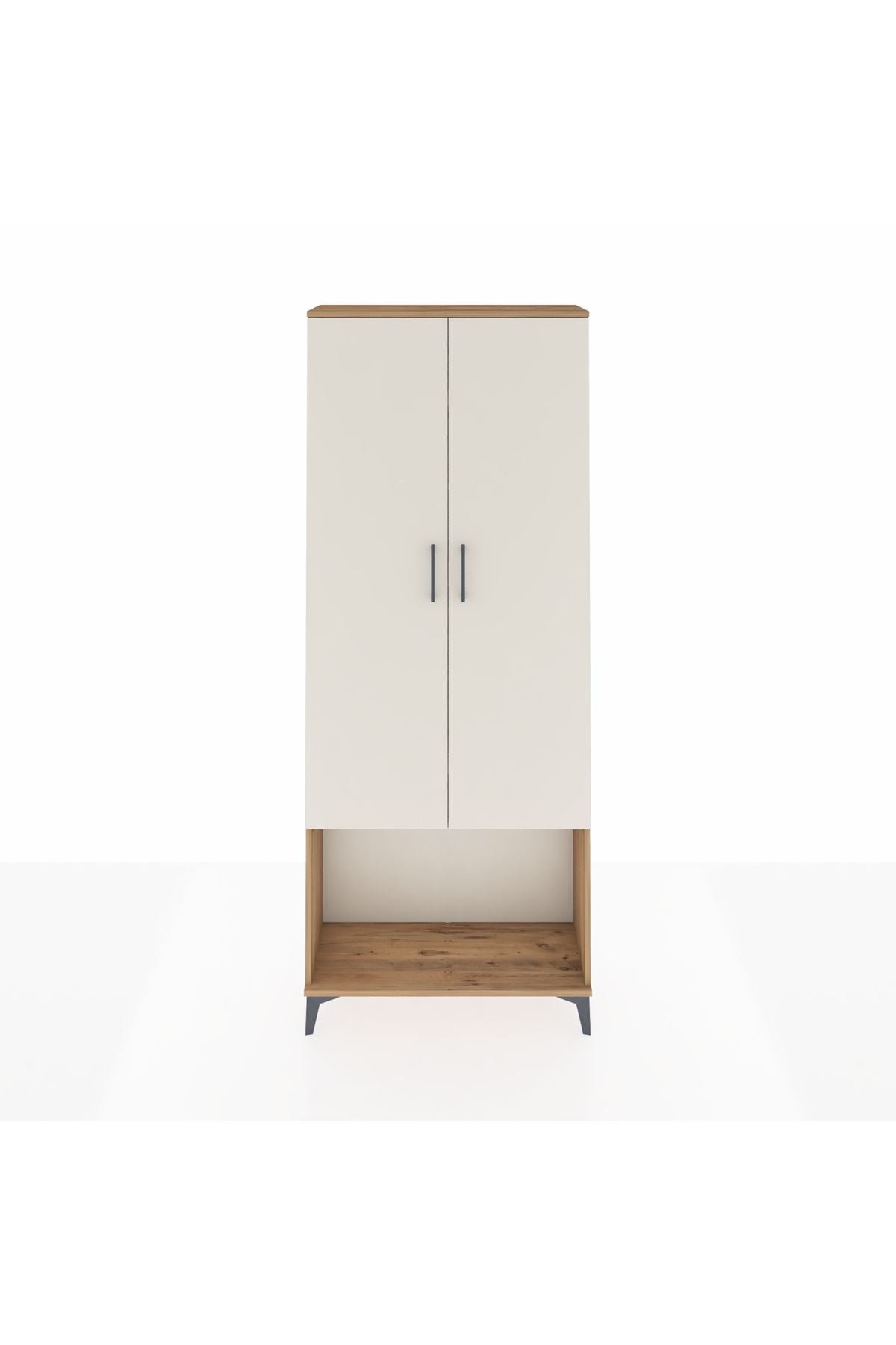 Arges Dolap 4 Raflı 2 Kapaklı 88x30x221 Çam-Aytaşı