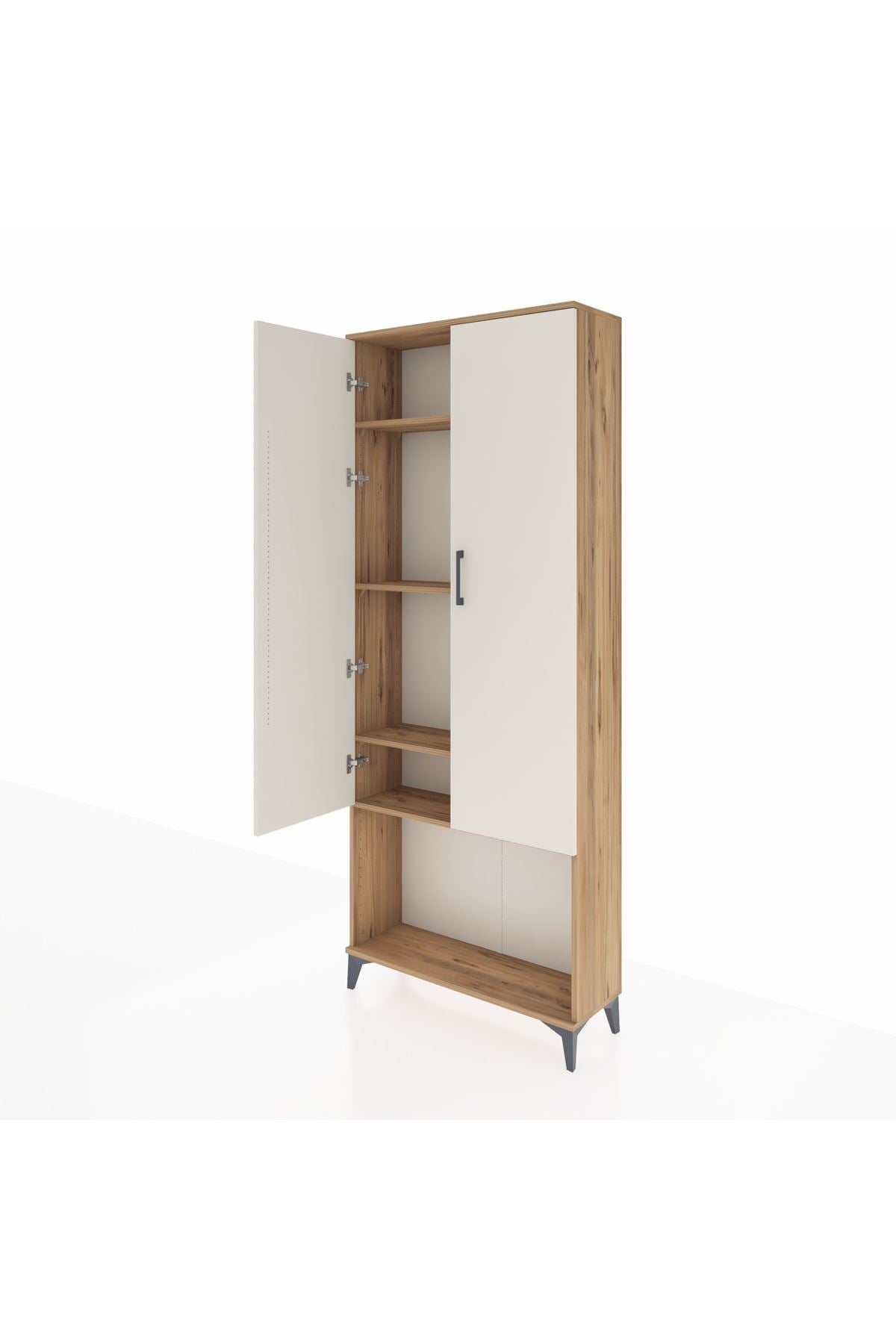 Arges Dolap 4 Raflı 2 Kapaklı 88x30x221 Çam-Aytaşı