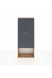 Arges Dolap 4 Raflı 2 Kapaklı 88x30x221 Çam-Antrasit