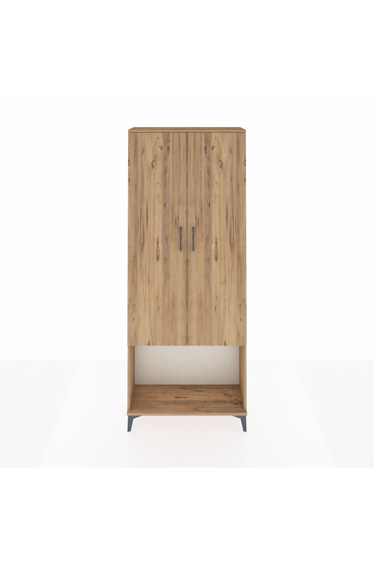 Arges Dolap 4 Raflı 2 Kapaklı 88x30x221 Çam-Çam