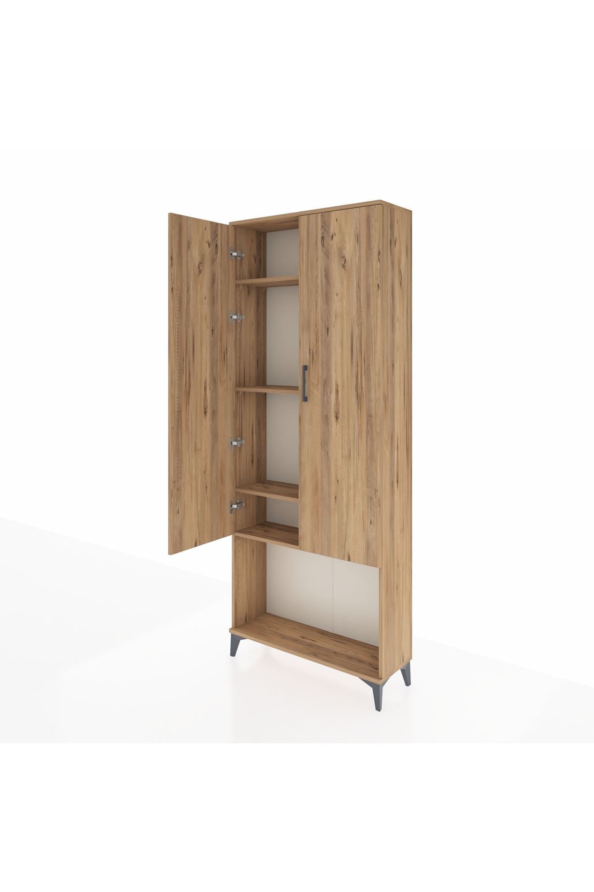 Arges Dolap 4 Raflı 2 Kapaklı 88x30x221 Çam-Çam