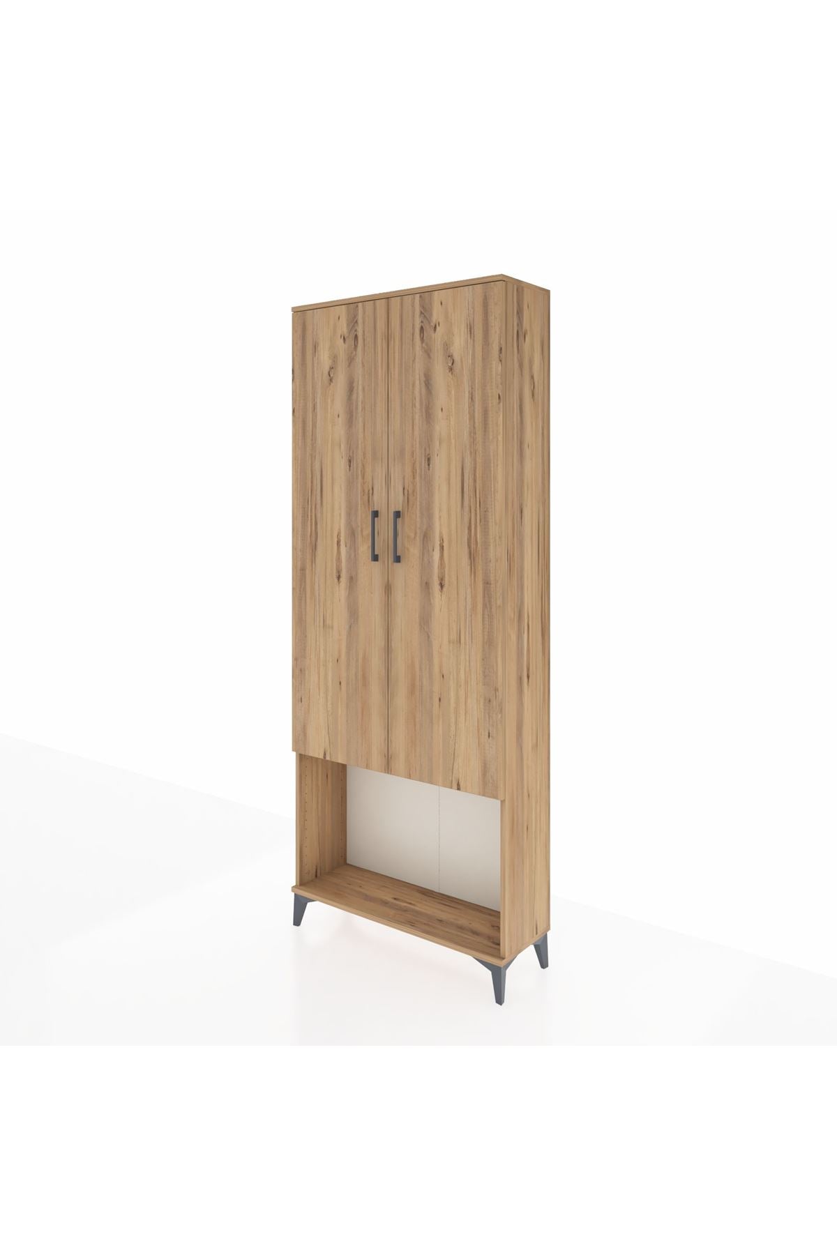 Arges Dolap 4 Raflı 2 Kapaklı 88x30x221 Çam-Çam