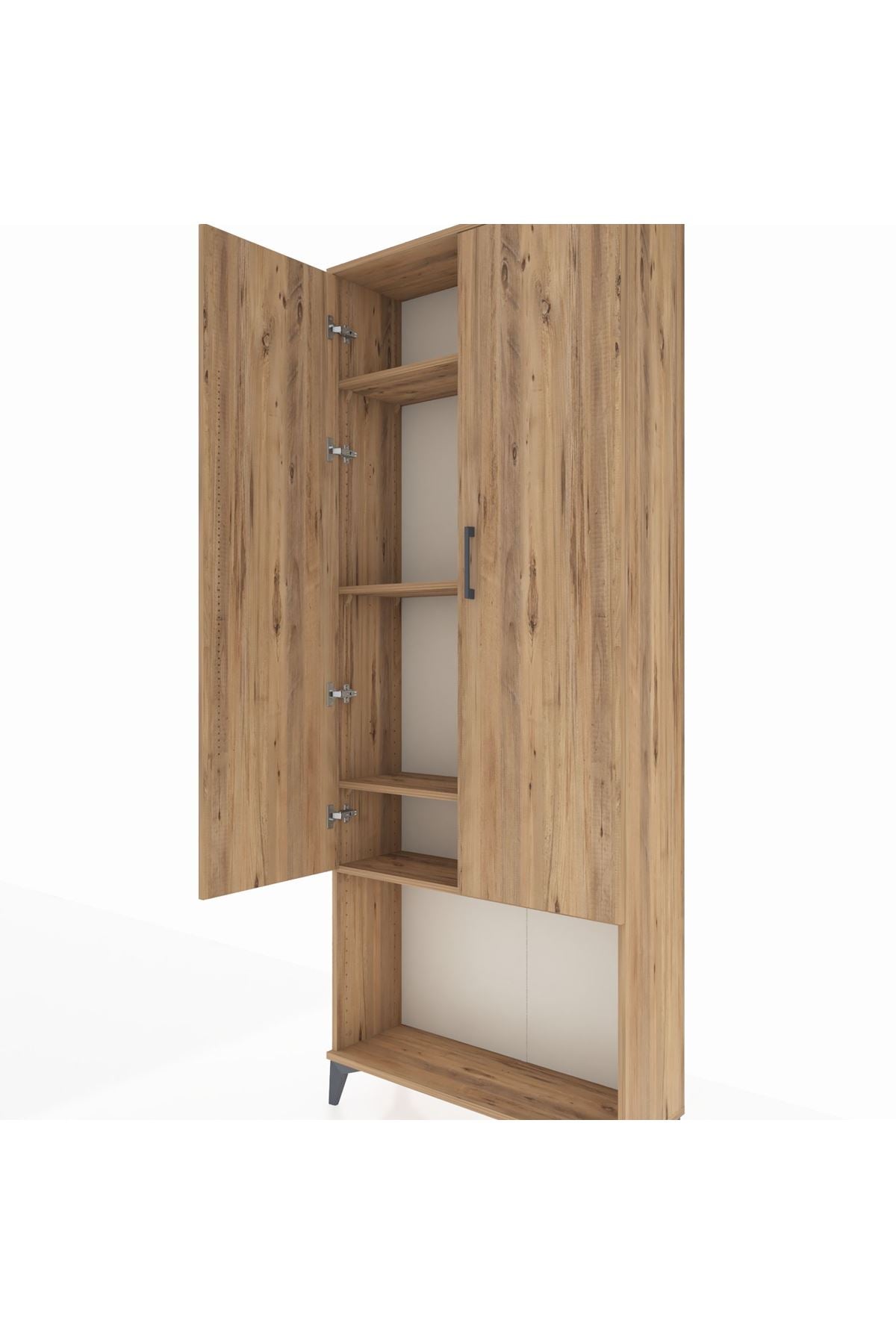 Arges Dolap 4 Raflı 2 Kapaklı 88x30x221 Çam-Çam