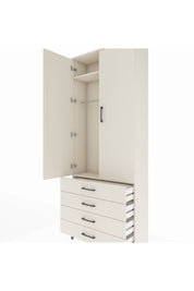 Arges Dolap 2 Raflı 4 Çekmeceli Tek Askılı 88x30x221 Aytaşı-Aytaşı