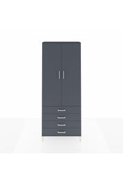 Arges Dolap 2 Raflı 4 Çekmeceli Tek Askılı 88x30x221 Antrasit-Antrasit